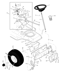 Steering Diagram and Parts List for 387002X92D 2005 Briggs and Stratton Lawn Tractor